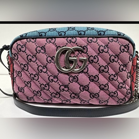 Gucci Marmont GG Quilted Multicolor Camera Crossbody Bag - Picture 6 of 11